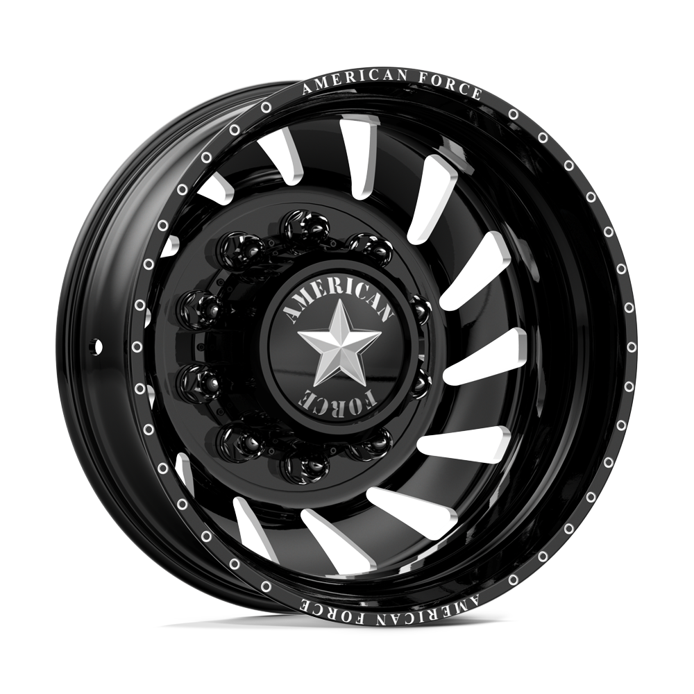 American Force Rewind Gloss Black Milled 24x8.25 24" Dually Wheels