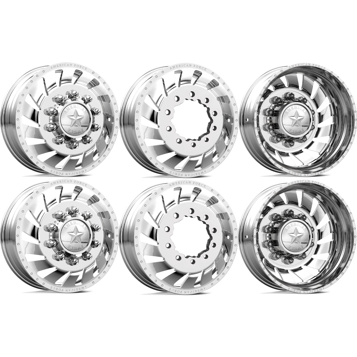 American Force Rewind Polished 22x8.25 22" Dually Wheels