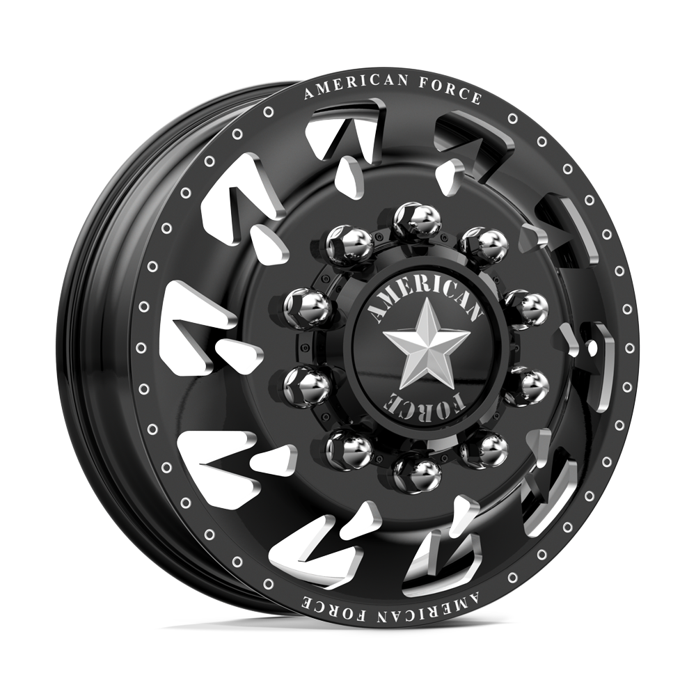 American Force Sideways Gloss Black Milled 24x8.25 24" Dually Wheels
