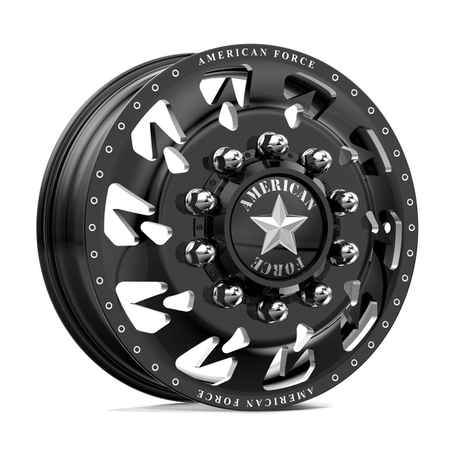 American Force Sideways Gloss Black Milled 26x8.25 26" Dually Wheels
