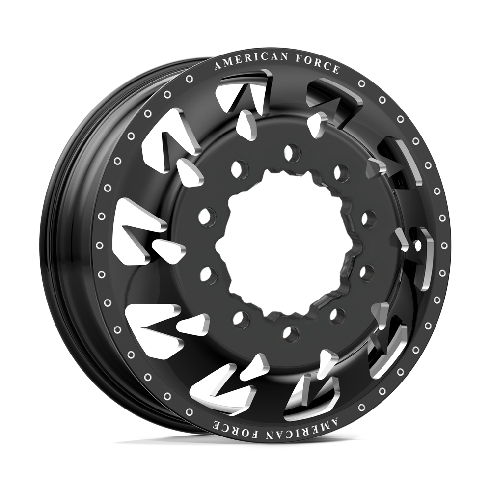 American Force Sideways Gloss Black Milled 24x8.25 24" Dually Wheels