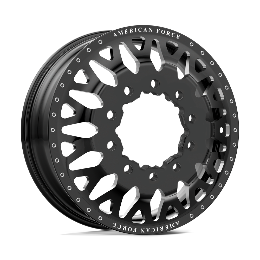 American Force Evo Gloss Black Milled 28x8.25 28" Dually Wheels