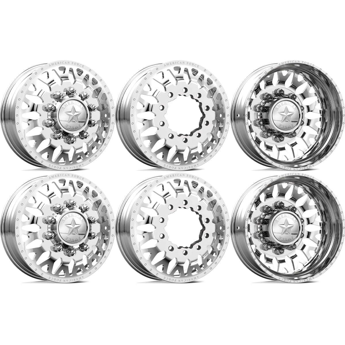 American Force Evo Polished 28x8.25 28" Dually Wheels