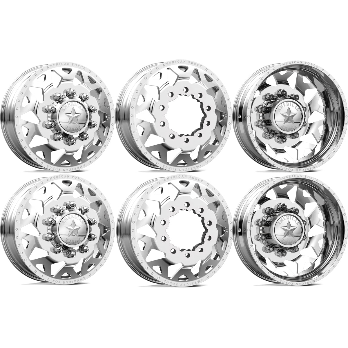 American Force Contra Polished 22x8.25 22" Dually Wheels