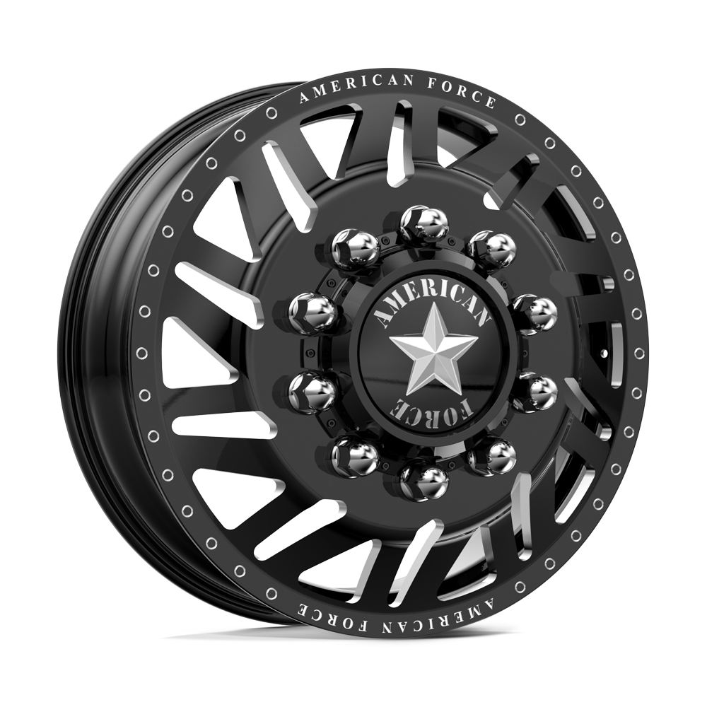 American Force Siege Gloss Black Milled 24x8.25 24" Dually Wheels