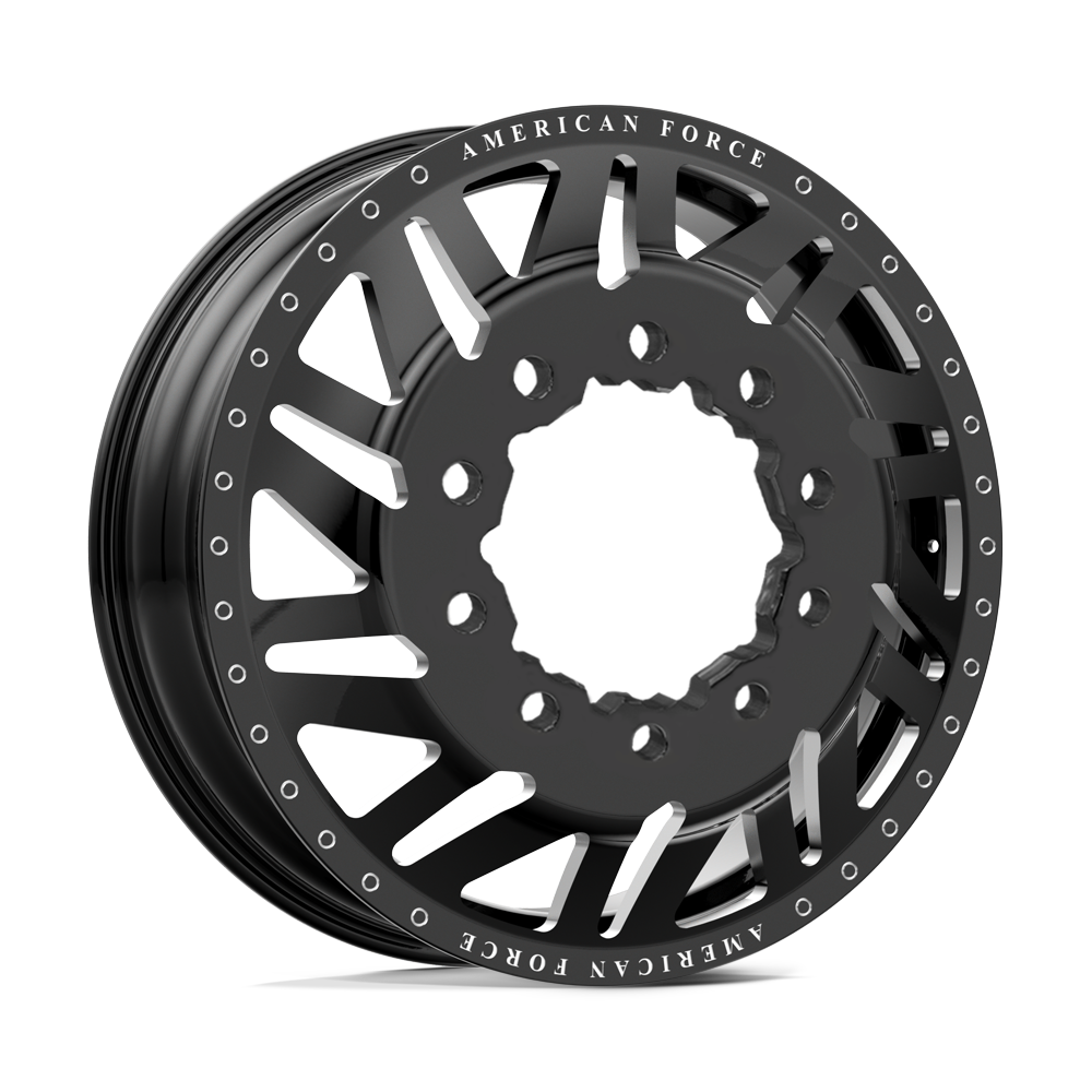 American Force Siege Gloss Black Milled 22x8.25 22" Dually Wheels