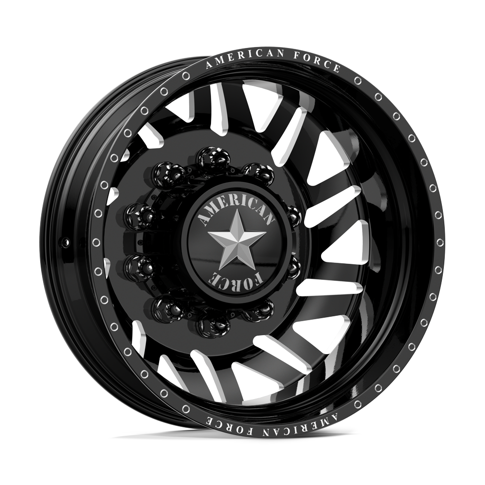 American Force Siege Gloss Black Milled 22x8.25 22" Dually Wheels