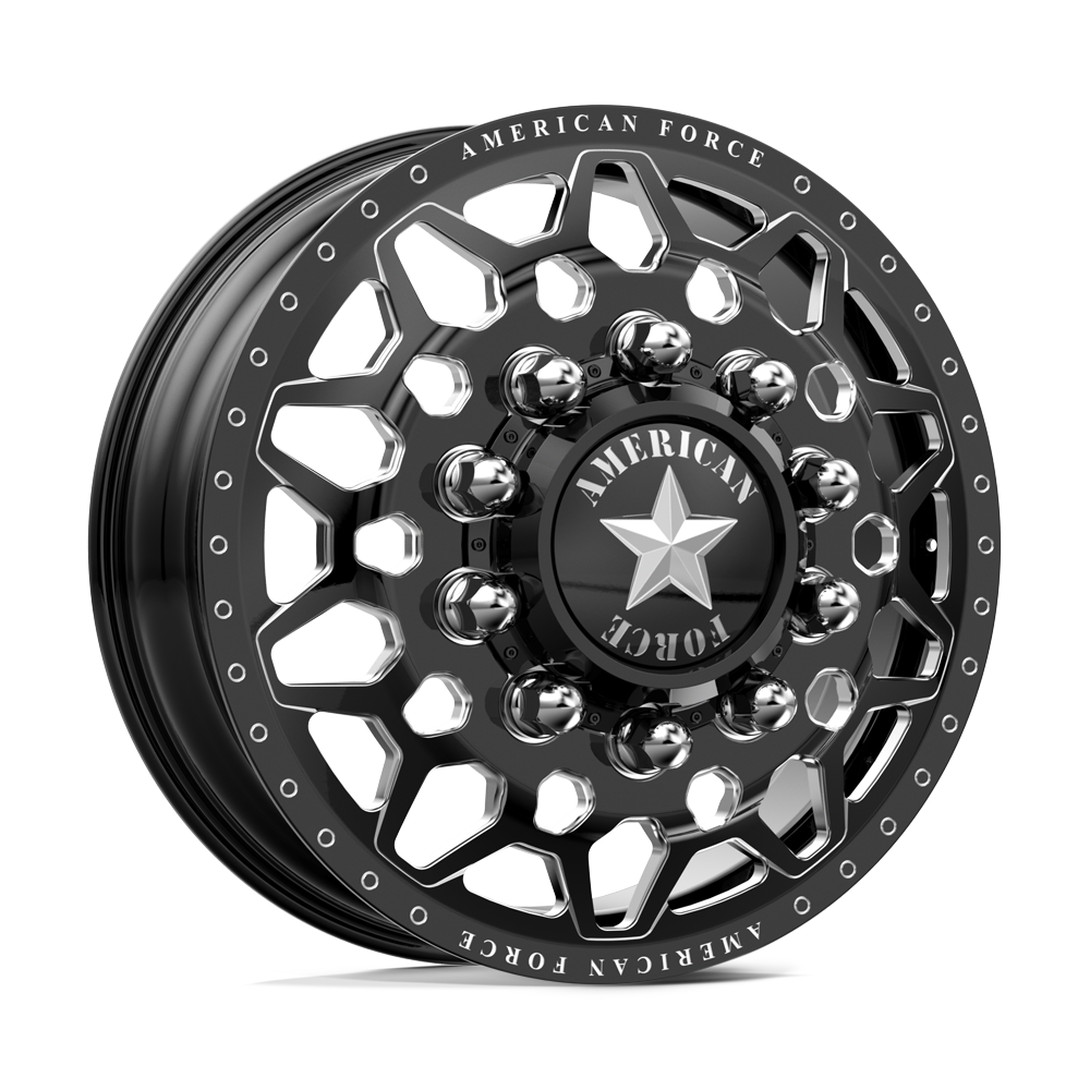American Force Orion Gloss Black Milled 24x8.25 24" Dually Wheels