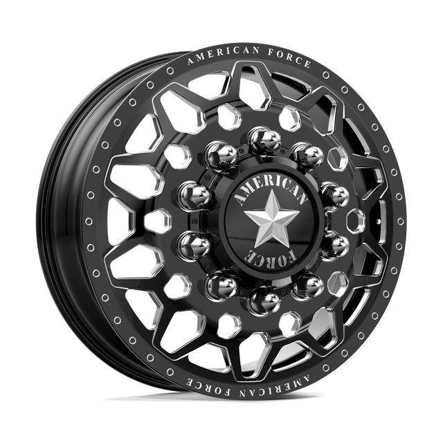 American Force Orion Gloss Black Milled 22x8.25 22" Dually Wheels