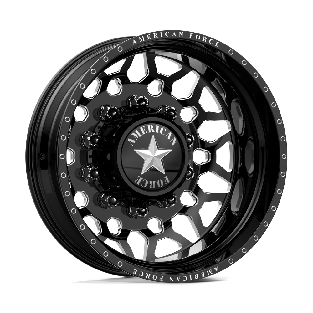 American Force Orion Gloss Black Milled 22x8.25 22" Dually Wheels