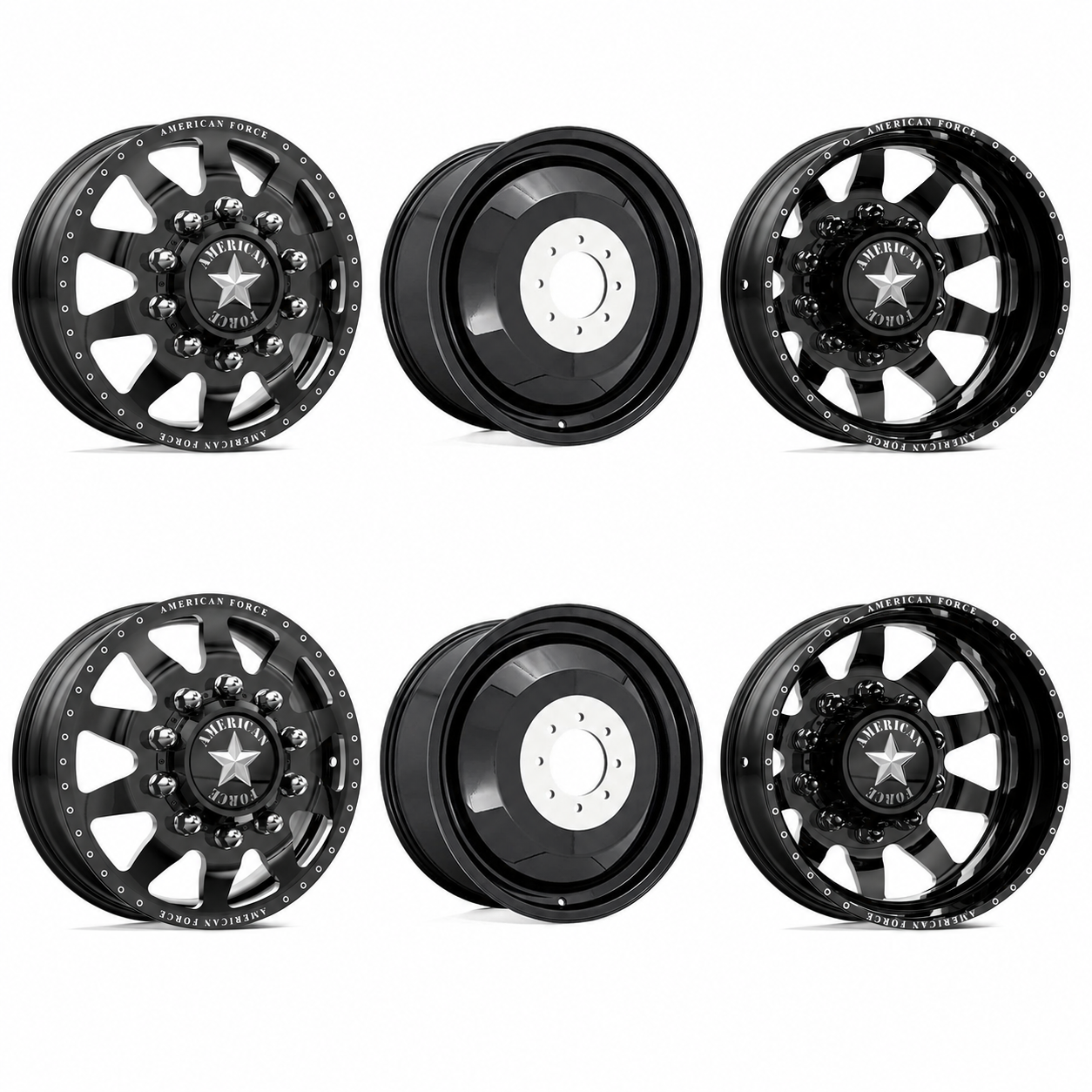American Force Independence 22x8.25 Wheels & Nitto Tires Ridge Grappler 315/45R22 Tires - 22" Dually Package