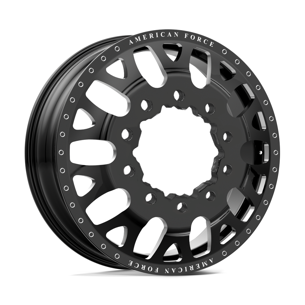 American Force Pulse Gloss Black Milled 22x8.25 22" Dually Wheels