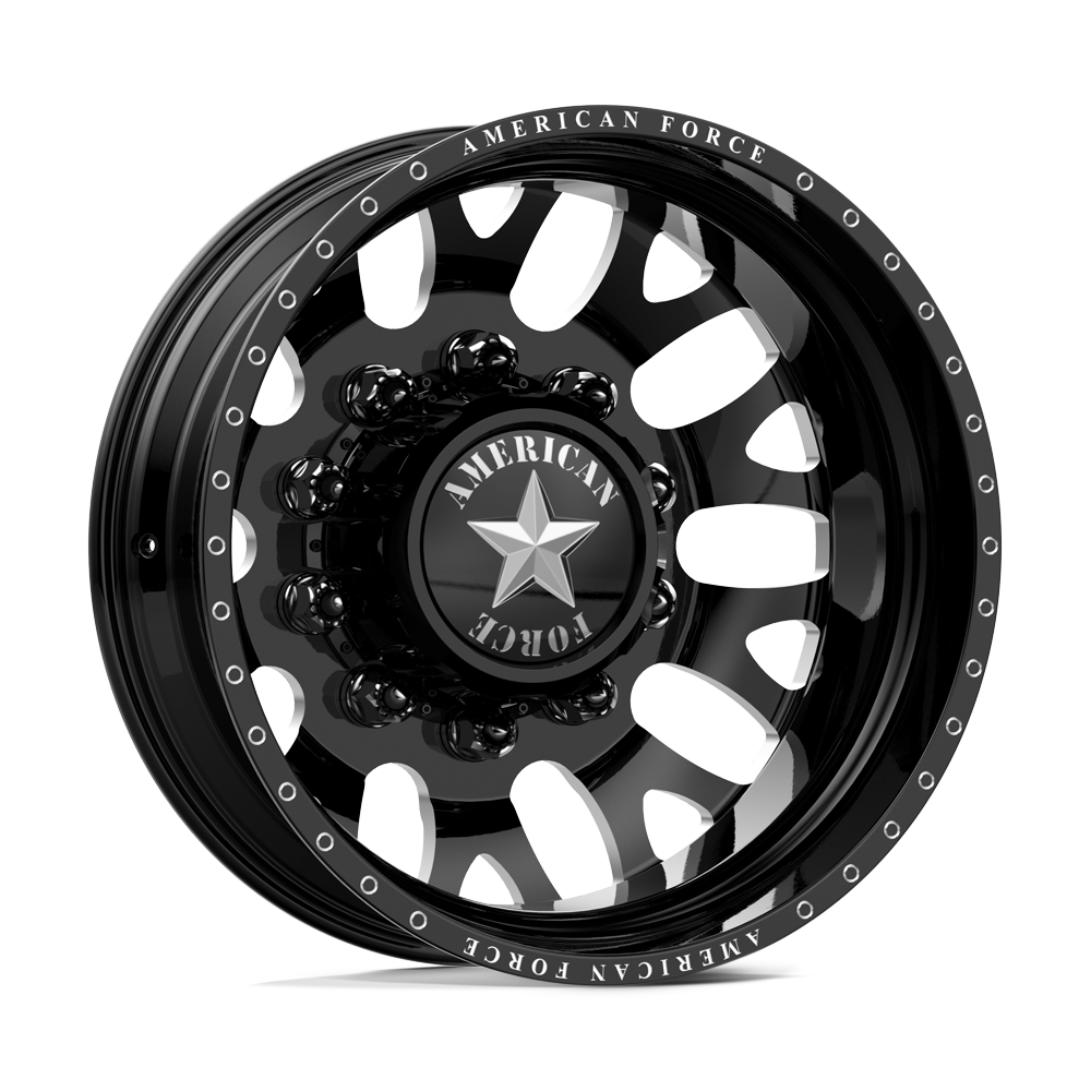 American Force Pulse Gloss Black Milled 24x8.25 24" Dually Wheels