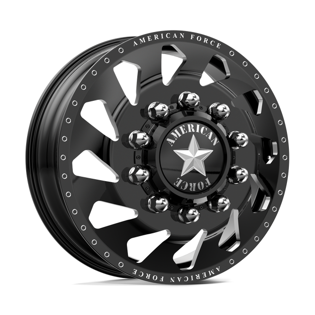 American Force Thunder Gloss Black Milled 26x8.25 26" Dually Wheels