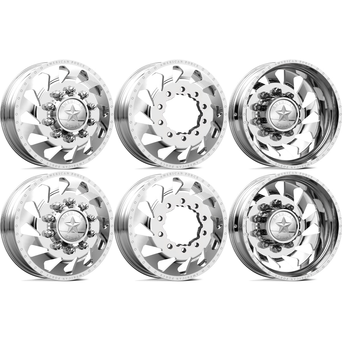 American Force Thunder Polished 22x8.25 22" Dually Wheels