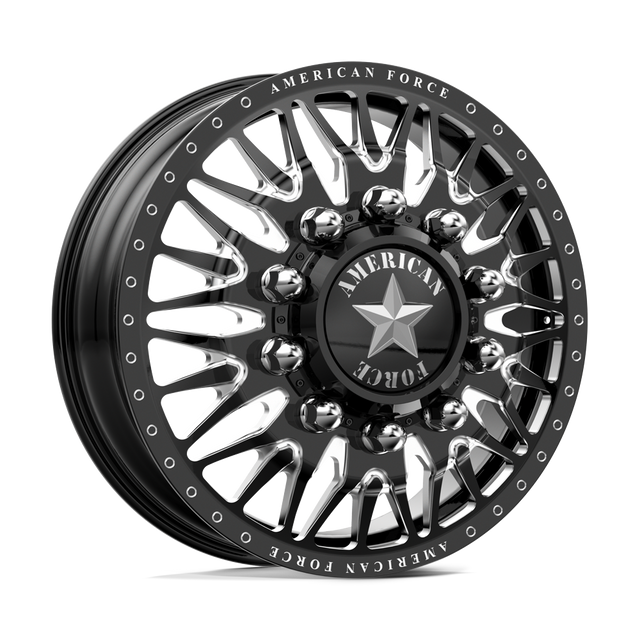 American Force Plague Gloss Black Milled 28x8.25 28" Dually Wheels
