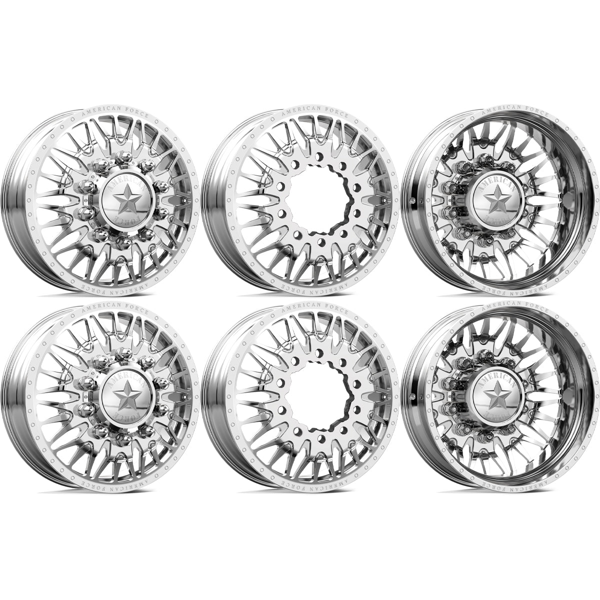American Force Plague Polished 28x8.25 28" Dually Wheels