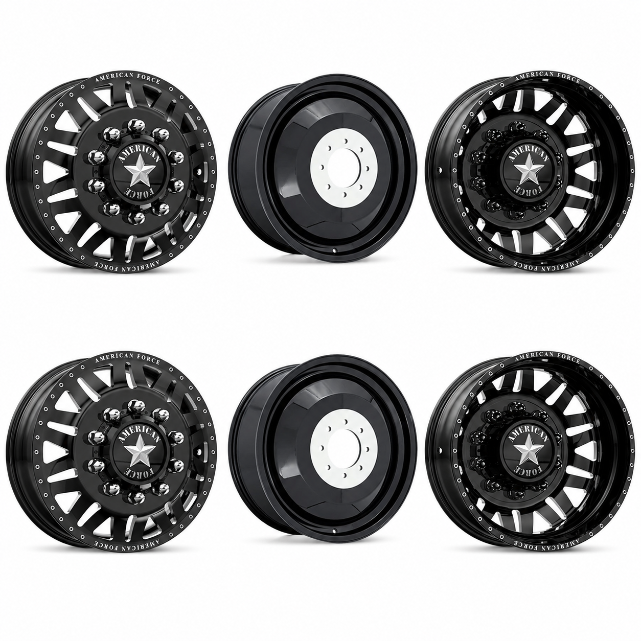 American Force Liberty 22x8.25 Wheels & Nitto Tires Ridge Grappler 315/45R22 Tires - 22" Dually Package
