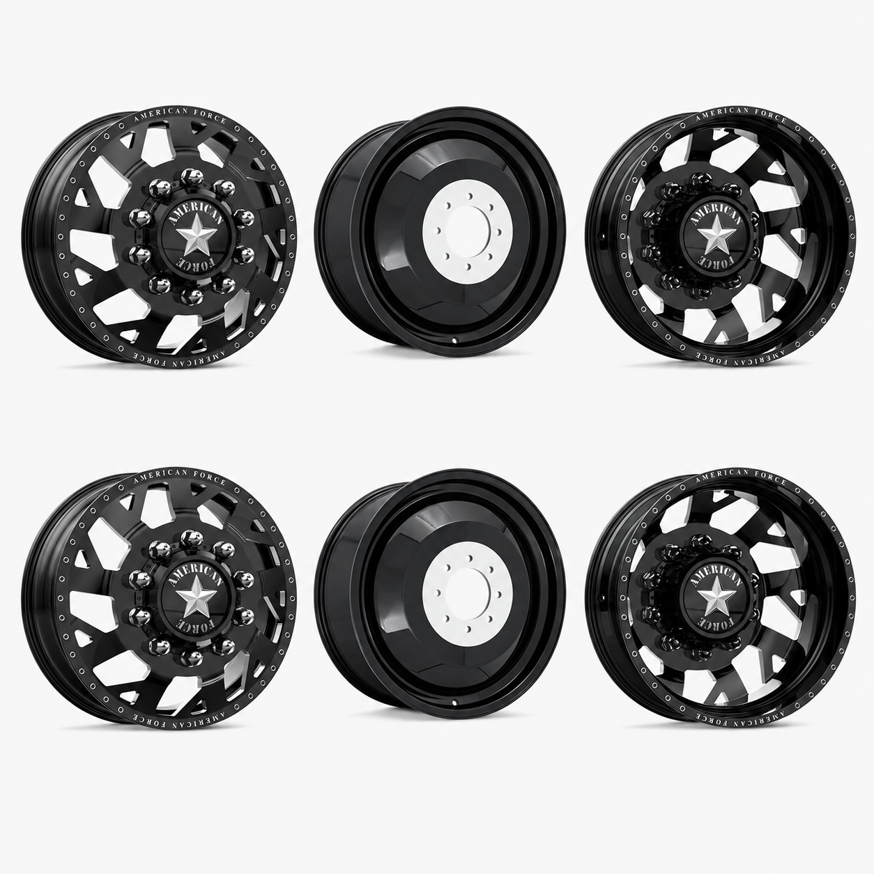 American Force Man O'War 22x8.25 Wheels & Toyo Tires Open Country A/T III 35x12.50R22 Tires - 22" Dually Package