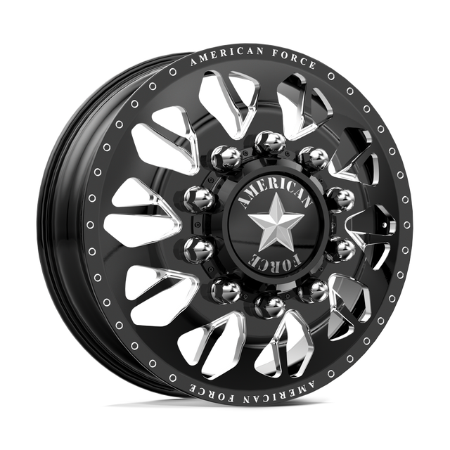 American Force Commander Gloss Black Milled 22x8.25 22" Dually Wheels