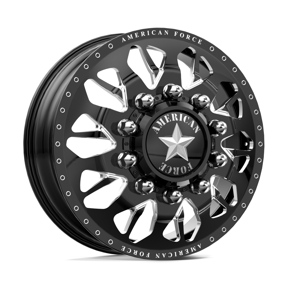 American Force Commander Gloss Black Milled 24x8.25 24" Dually Wheels