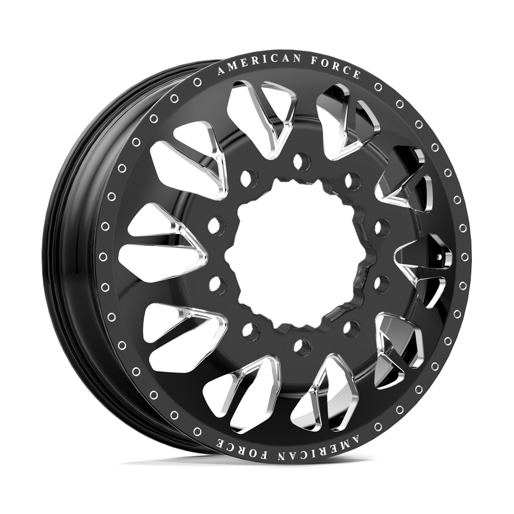 American Force Commander Gloss Black Milled 24x8.25 24" Dually Wheels