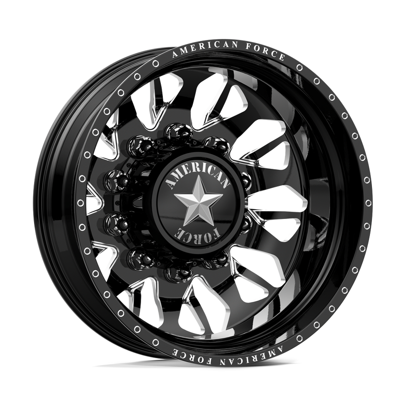 American Force Overhaul 22x8.25 Wheels & Nitto Tires Ridge Grappler 35x12.50R22 Tires - 22" Dually Package