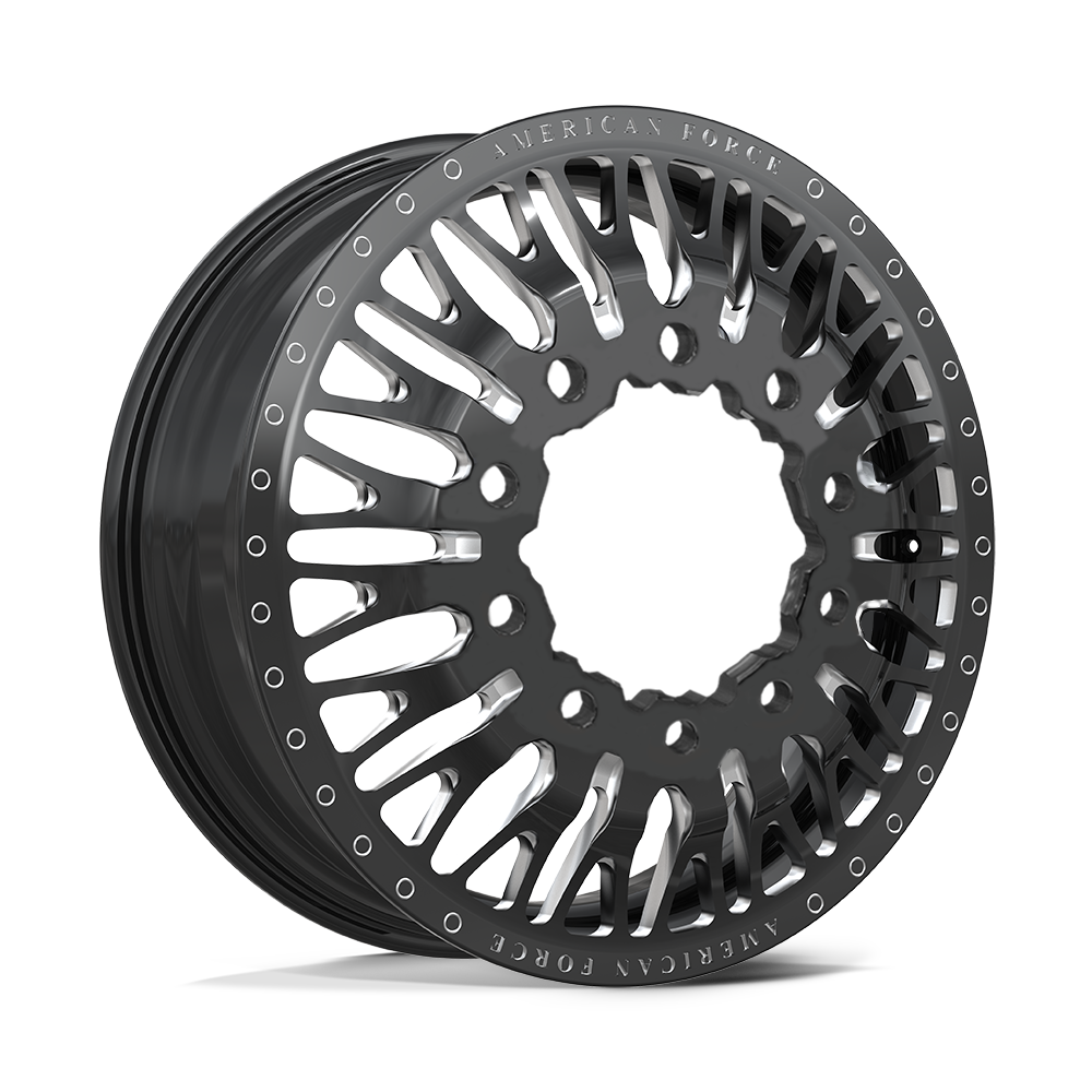 American Force Business Gloss Black Milled 22x8.25 22" Dually Wheels