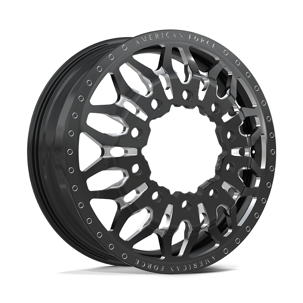 American Force Shrapnel Gloss Black Milled 24x8.25 24" Dually Wheels