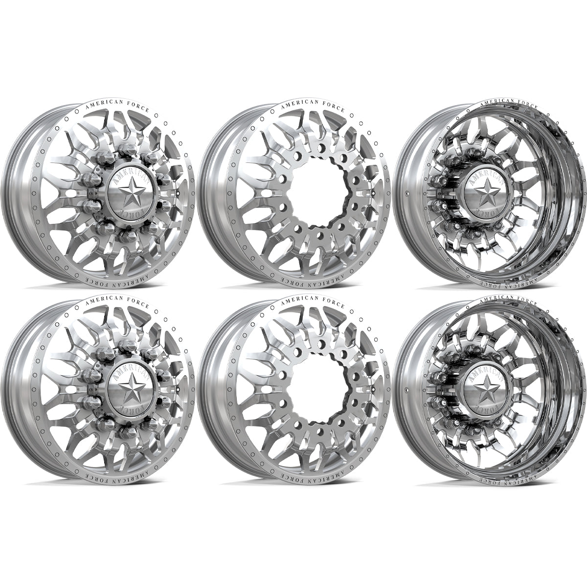 American Force Shrapnel Polished 26x8.25 26" Dually Wheels