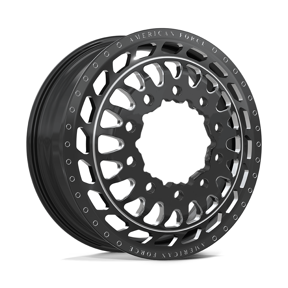 American Force Plex Gloss Black Milled 24x8.25 24" Dually Wheels