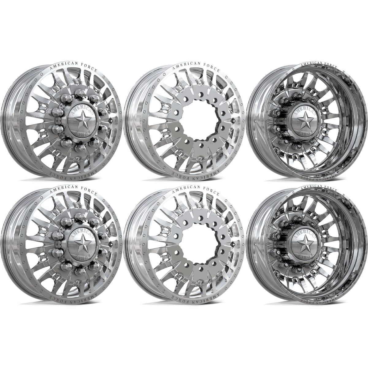 American Force Notch Polished 28x8.25 28" Dually Wheels