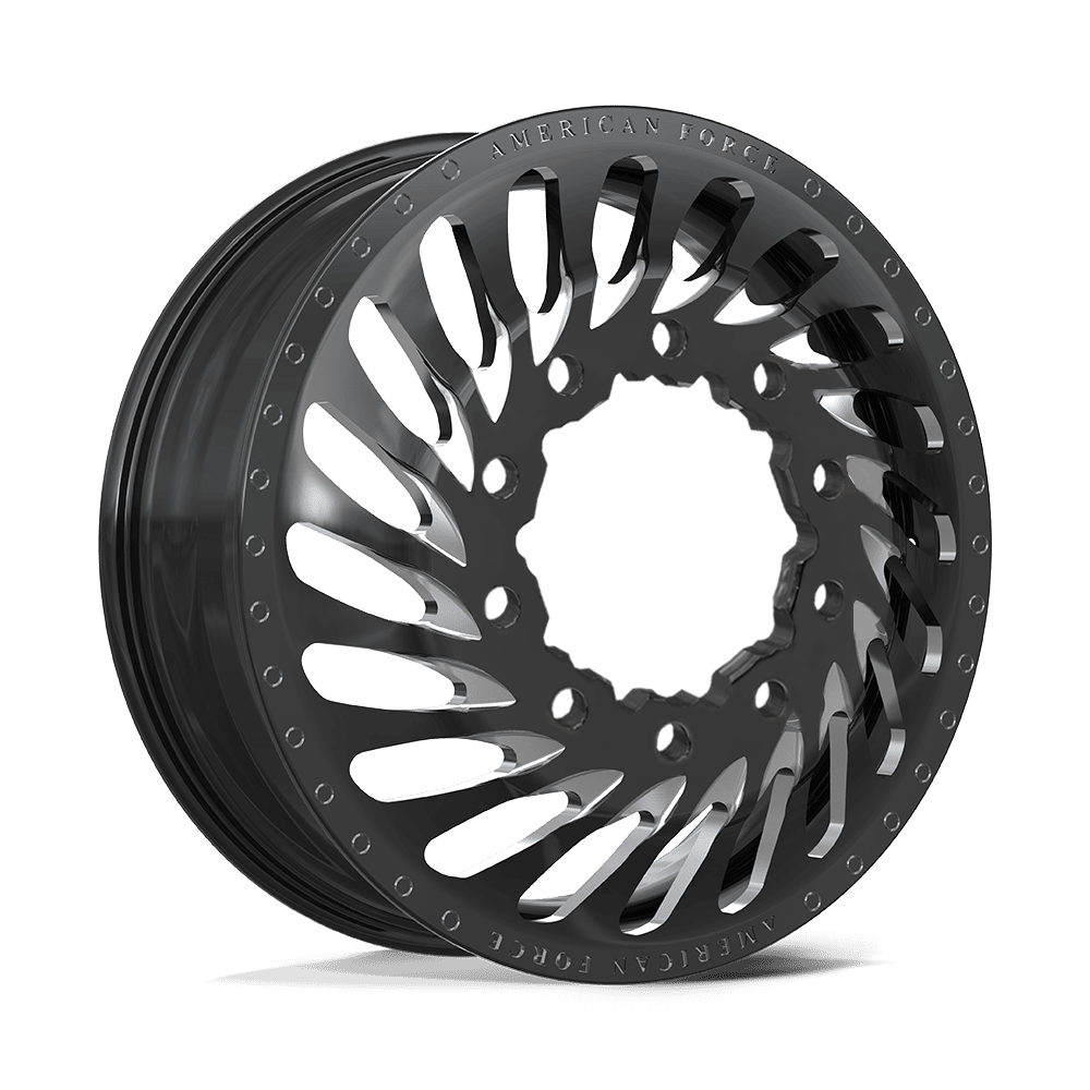 American Force Riptide Gloss Black Milled 30x8.25 30" Dually Wheels