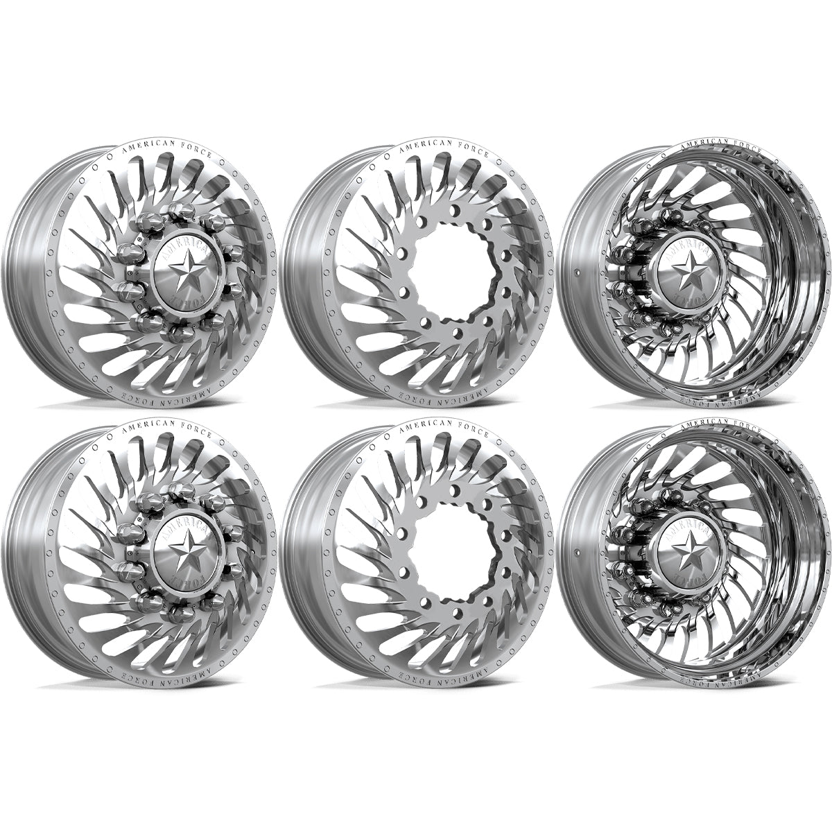 American Force Riptide Polished 24x8.25 24" Dually Wheels
