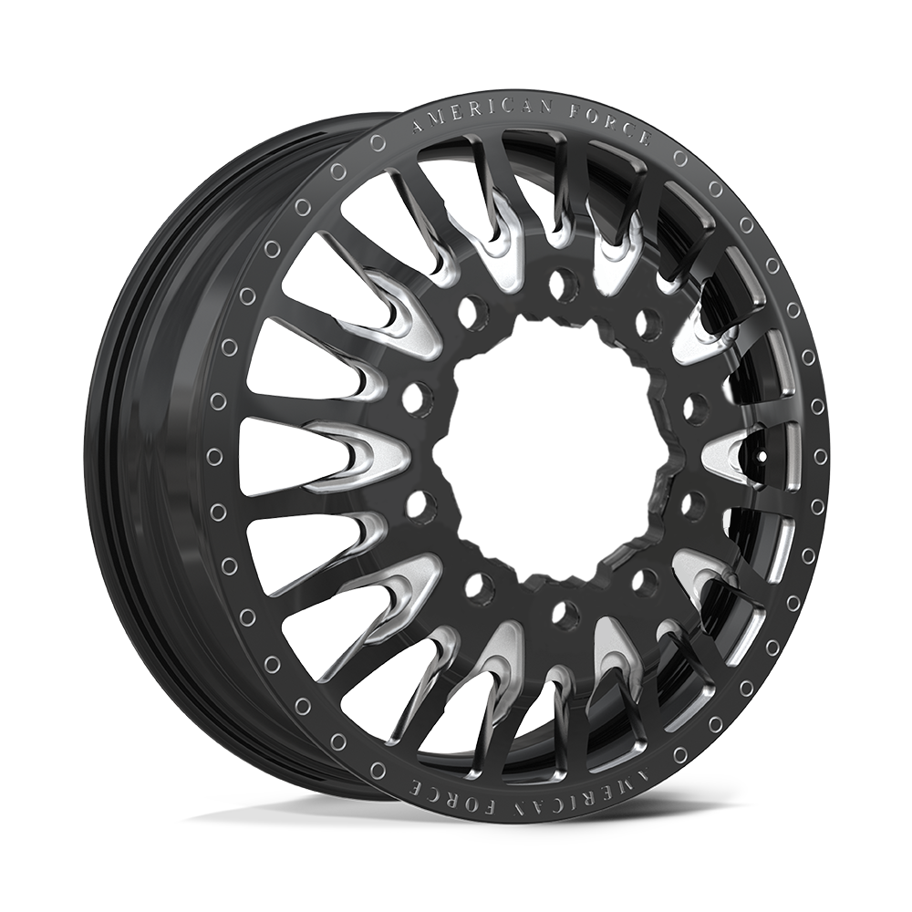American Force Reactor Gloss Black Milled 22x8.25 22" Dually Wheels