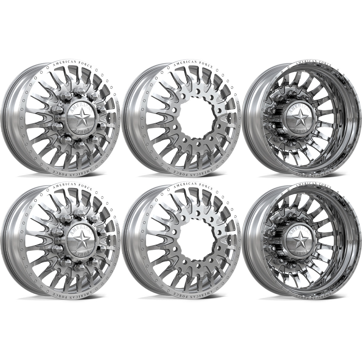 American Force Reactor Polished 24x8.25 24" Dually Wheels