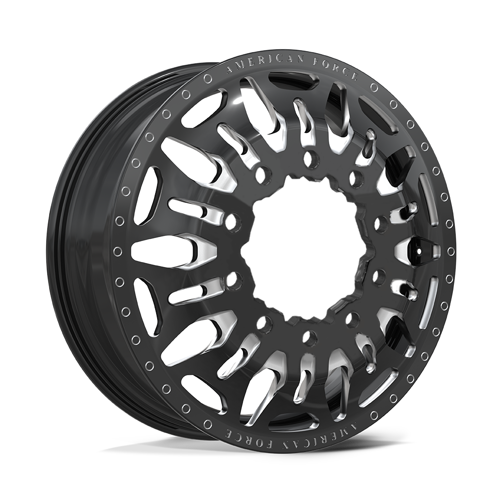 American Force Overhaul Gloss Black Milled 24x8.25 24" Dually Wheels