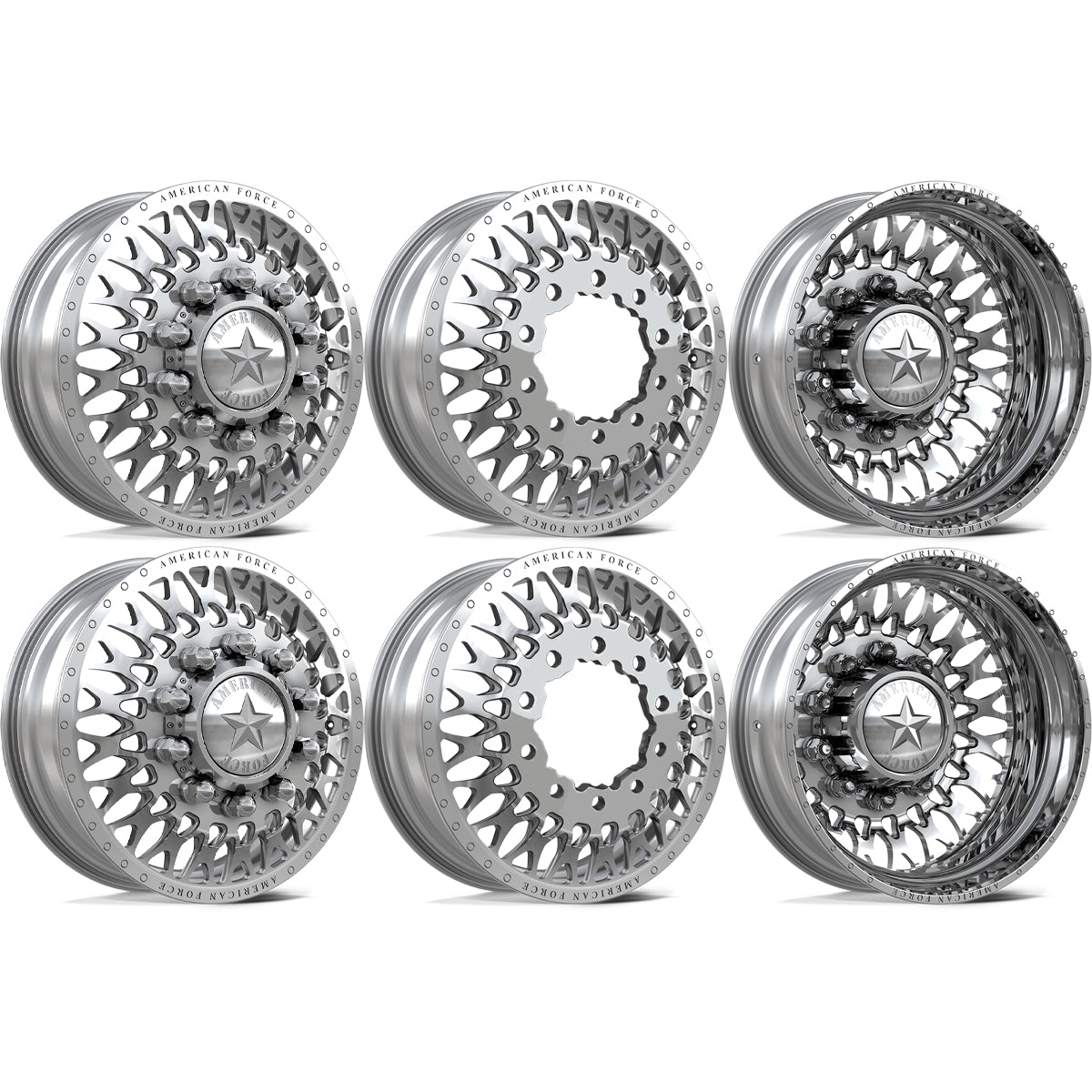 American Force Covert Polished 28x8.25 28" Dually Wheels