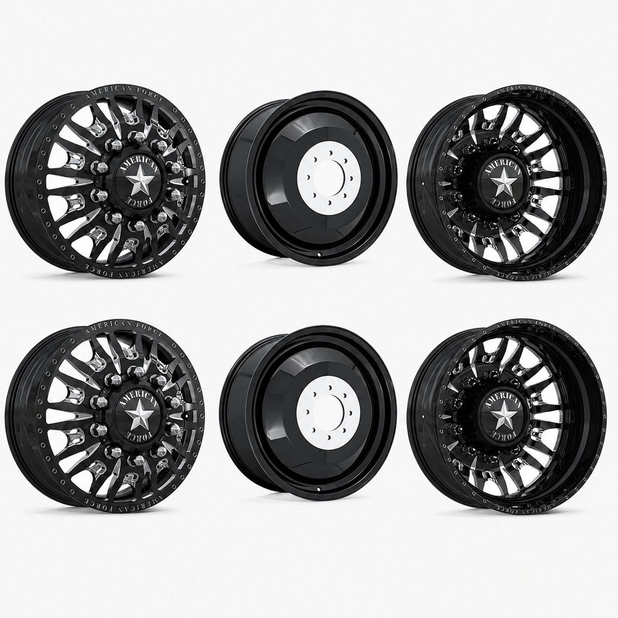 American Force Notch 22x8.25 Wheels & Toyo Tires Open Country A/T III 35x12.50R22 Tires - 22" Dually Package