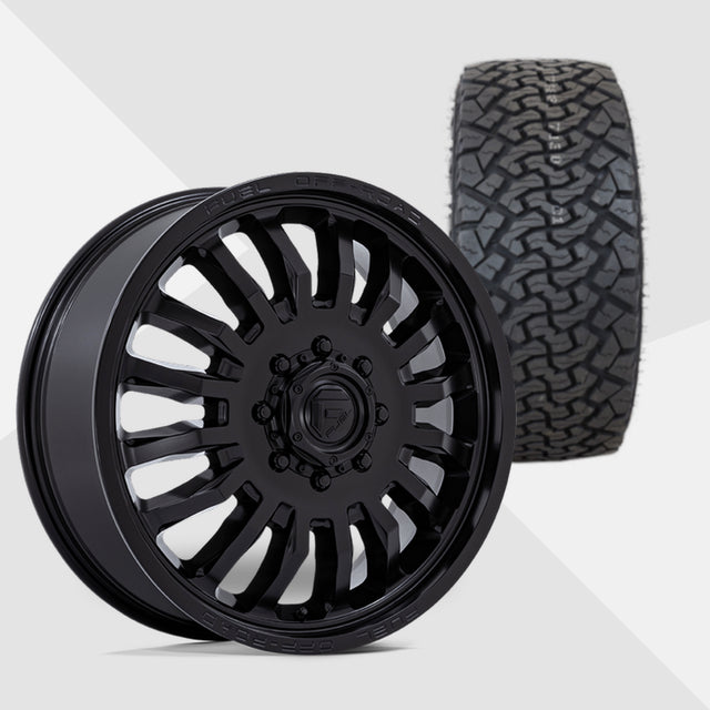 Fuel Offroad ARC Blackout 20x8.25 Wheels & Venom Power Tires Terra Hunter X/T 275/55R20 Tires - 20" Dually Package