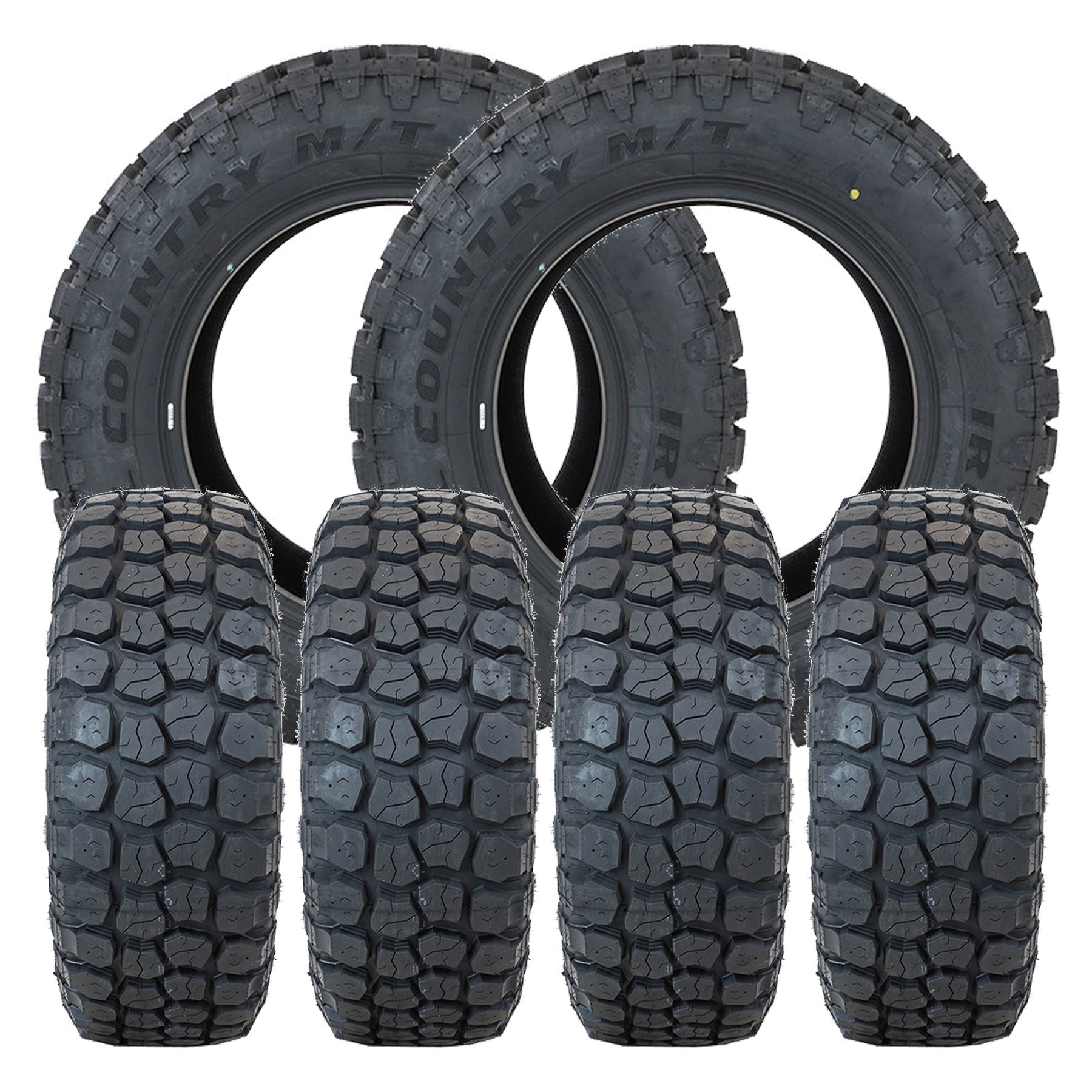 American Force Pulse Polished 22x8.25 Wheels & Ironman Tires All Country M/T 35x12.50R22 Tires - 22" Dually Package