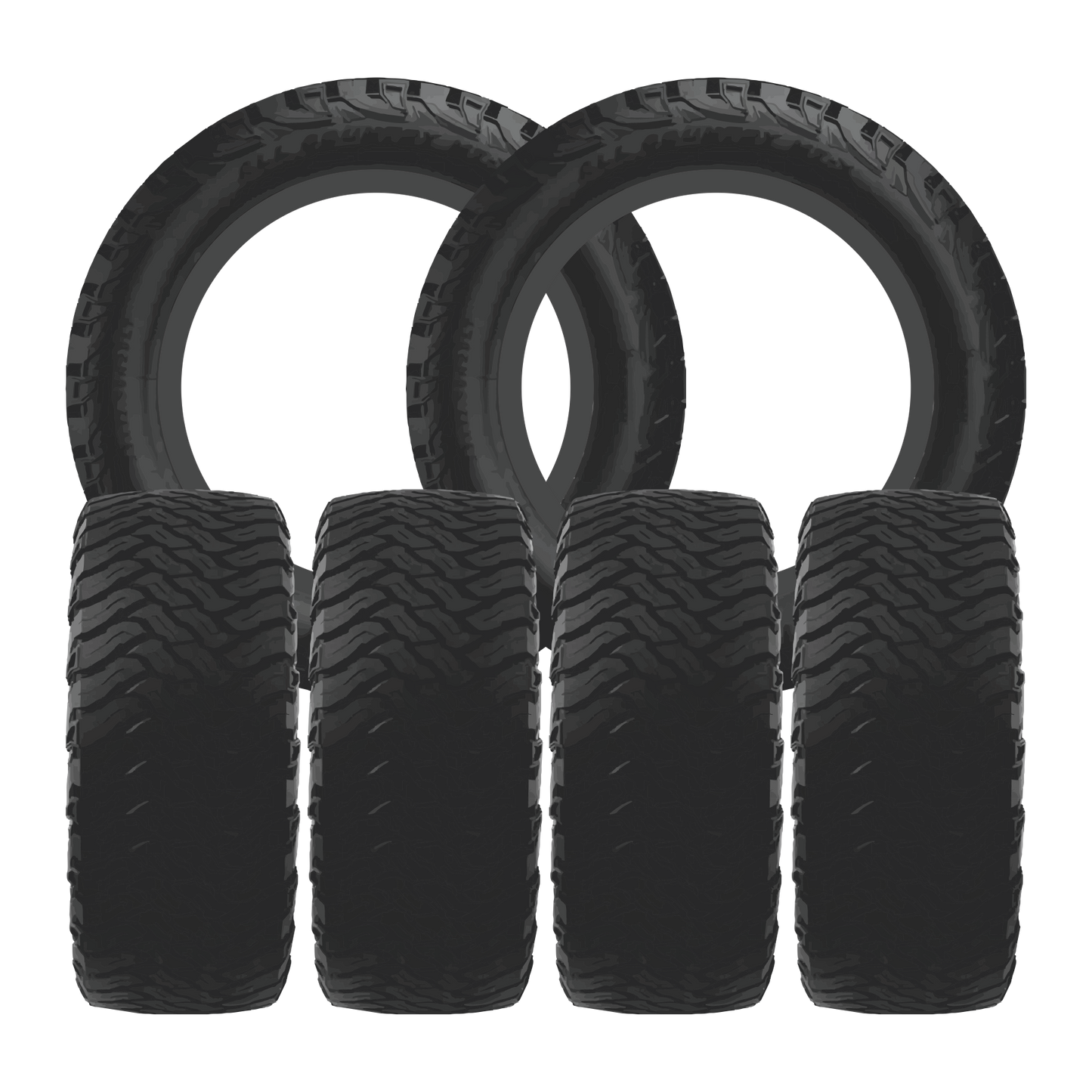 American Force Covert Polished 22x8.25 Wheels & Ironman Tires All Country M/T-X 37x13.50R22 Tires - 22" Dually Package
