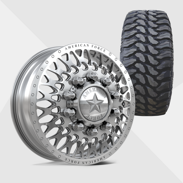 American Force Covert Polished 24x8.25 8x225 with TIS Tires TIS Offroad TT1 M/T 35x13.50R24 Dually Package