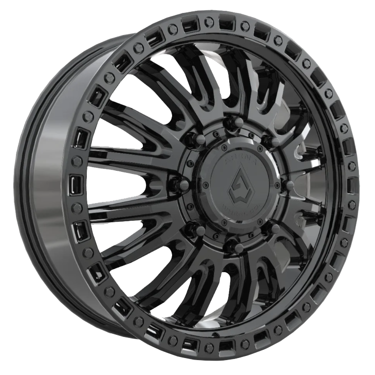 Arena Mission Glossy Black 22x8.25 22" Dually Wheels