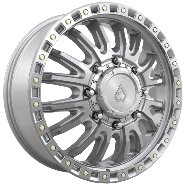 Arena Mission Gloss Silver Machined 22x8.25 22" Dually Wheels