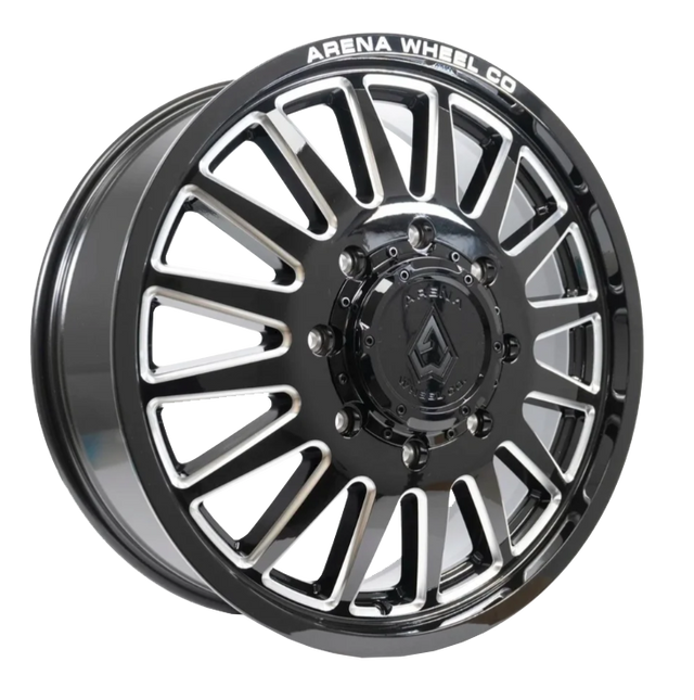 Arena Rival Gloss Black And Milled 22x8.25 22" Dually Wheels