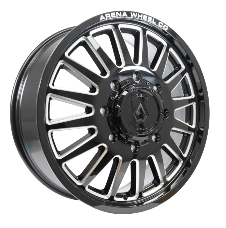 Arena Rival Gloss Black And Milled 20x8.25 20" Dually Wheels