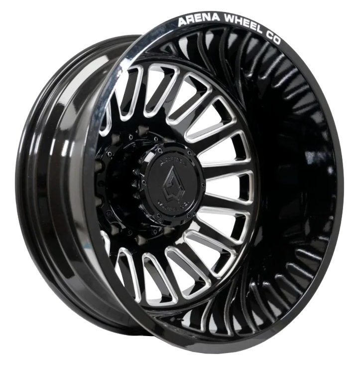 Arena Rival Gloss Black And Milled 20x8.25 20" Dually Wheels