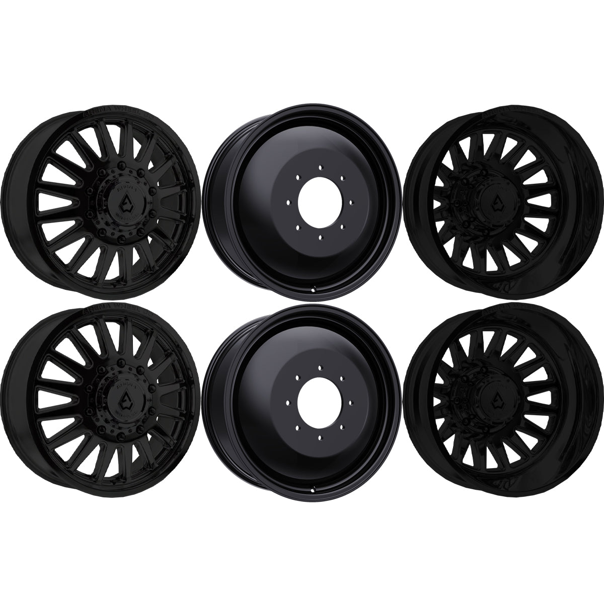 Arena Rival Glossy Black 24x8.25 24" Dually Wheels