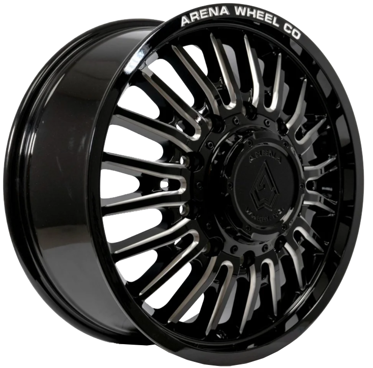 Arena Thunder Gloss Black And Milled 20x8.25 20" Dually Wheels